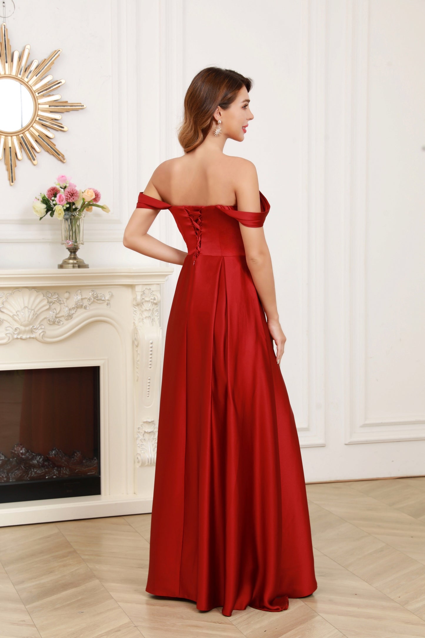 Robe Satin avec Strass