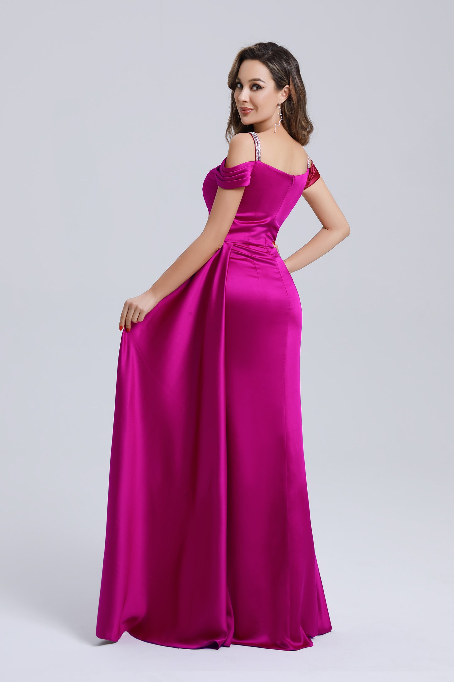 Robe Satin avec Strass